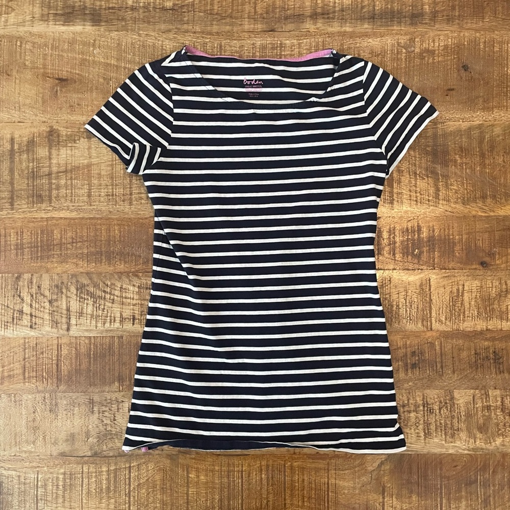 Boden Striped Short Sleeve Top